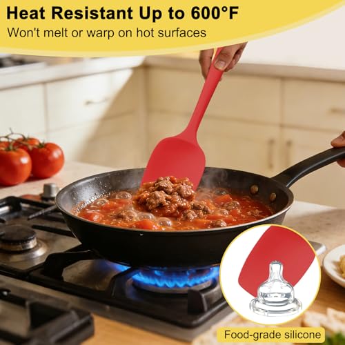 4 Pcs Silicone Spoon Spatula Set (Multicolor)
