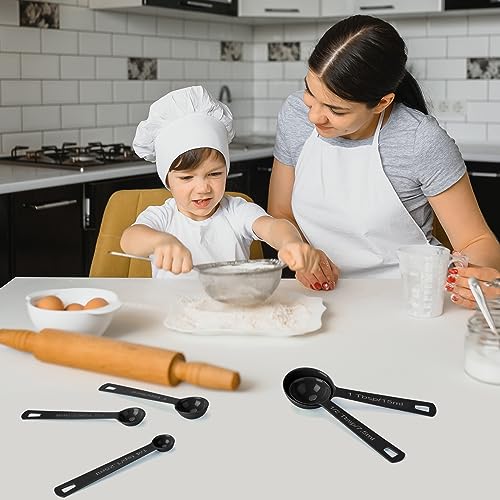 Stainless Steel Measuring Spoons Set of 5 (Black)