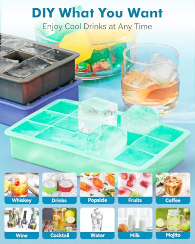 Silicone Ice Cube Trays for Freezer Set of 2 (Green)