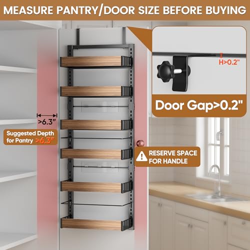 6 Tier Over The Door Pantry Organizer (6 Tiers / Black)