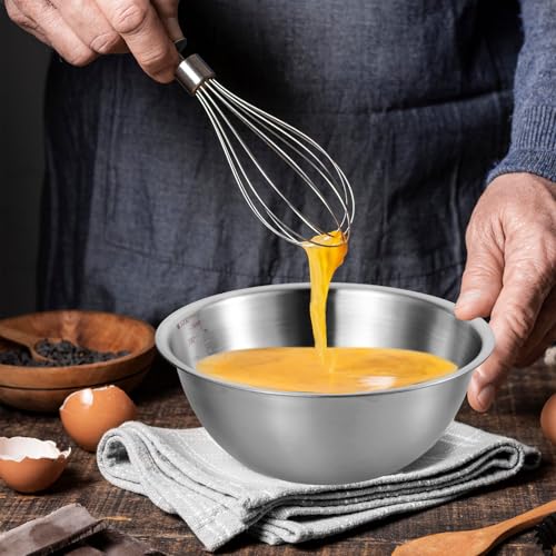 Stainless Steel Mixing Bowls 3 Packs Nesting Baking Supplies Small Thicker Stainless Steel Flat Bottom Stackable Salad Bowl Mixing Bowls Set for Cooking