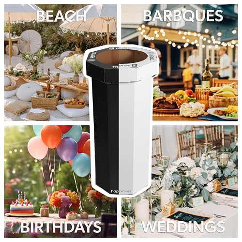 Fleur 25 Gal Trash Can Bin (Charcoal Black/Cotton White)