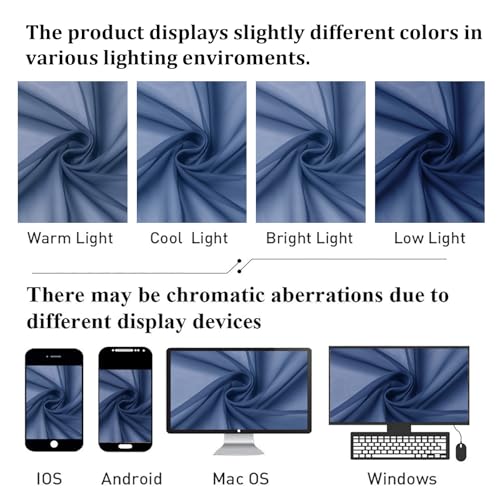 Royal Blue Sheer Curtains 45 Inch Length 2 Panels (Royal Blue / 42"W x 45"L (Pack of 2))