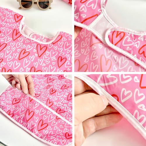5 Pack Baby Long Sleeve Bibs (Pink)