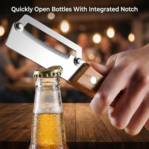 2 Pack Vegetable Peeler with Wooden Handle and Bottle Opener