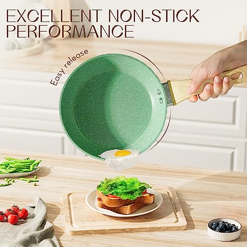 8 Inch Nonstick Frying Pan Small Egg Pan Skillet (8 Inch / Green)