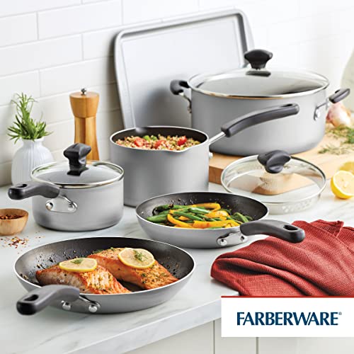 Cookstart Aluminum DiamondMax Nonstick Cookware Set (Silver / 5 Quarts)