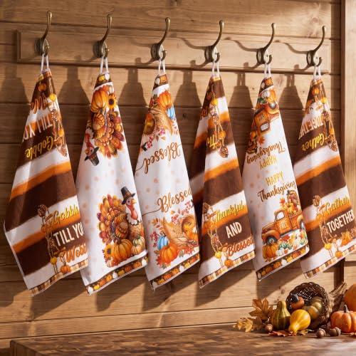 6 Pcs Thanksgiving Kitchen Towels (Thanksgiving Turkey)