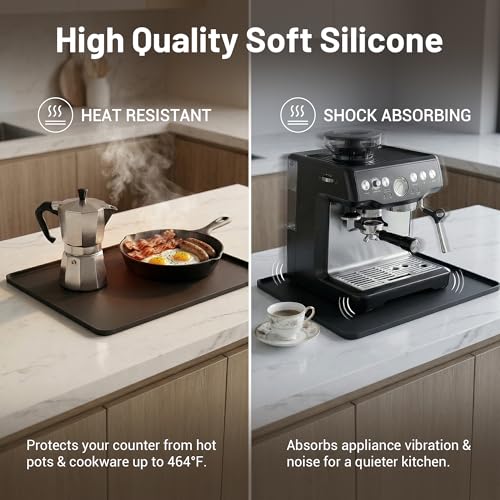 Silicone Coffee Mat for Countertop (Black / 24" x 16")
