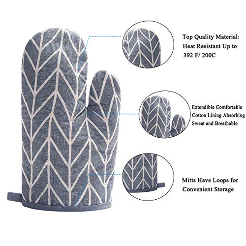 WinChange Oven Mitts and Potholders BBQ Gloves (B-grey)
