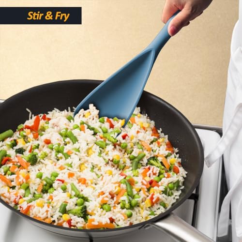 Silicone Cooking Spoon Spatula For Non (Starry Blue_2-PCS)