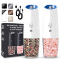 Rechargeable Electric Salt And Pepper Grinder Set (White-Set)