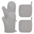 4 Pcs Oven Mitts and Pot Holders Heat Resistant Oven Mitts Sets Non Slip Oven Mitt and Pot Holders for Baking Cooking