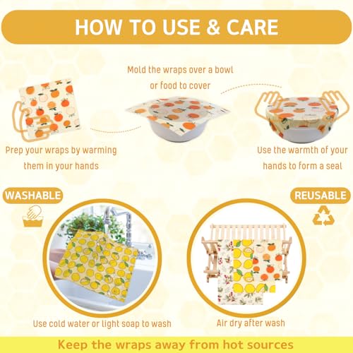 Reusable Beeswax Wrap (Cherry/Lemon/Orange)