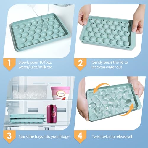 Ice Cube Tray with Lid (1"-1 pack / Blue)