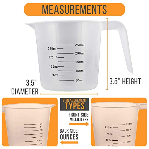 Plastic Measuring Cups with Handles (8-Ounce)