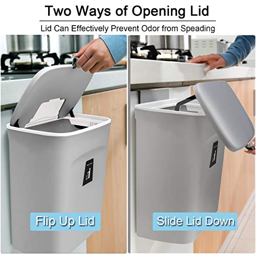 2.4 Gallon Kitchen Compost Bin for Counter Top or Under Sink (Gray)