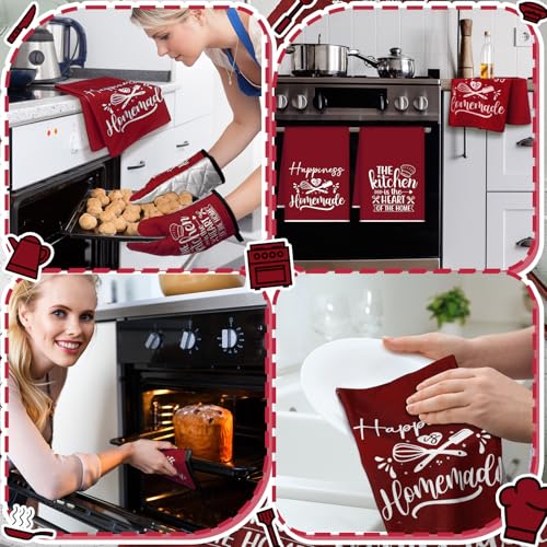 6 Pcs Kitchen Decor Accessories Set (Wine Red / Kitchen)
