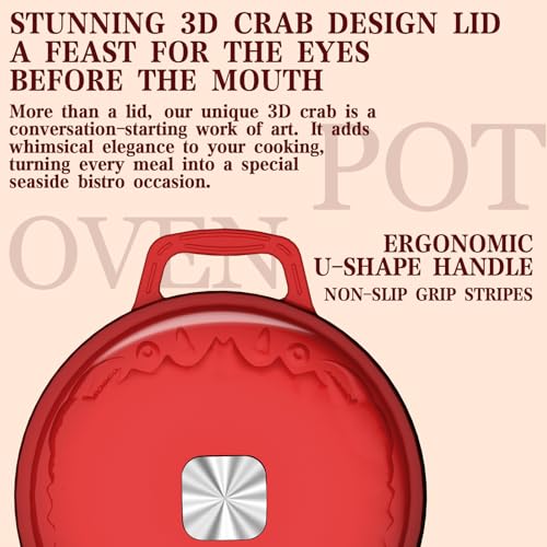 Enameled Cast Iron Dutch Oven (Cherry red)