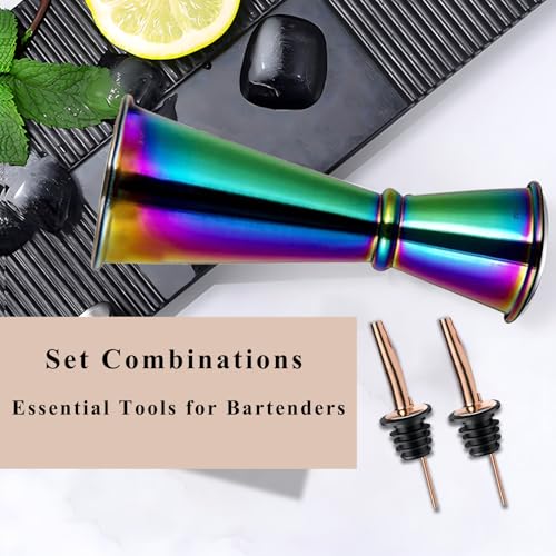 Jigger for Bartending (1 Jigger+ 2 Pourers / Rainbow)