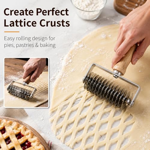 Pastry Lattice Roller Cutter (Wood)