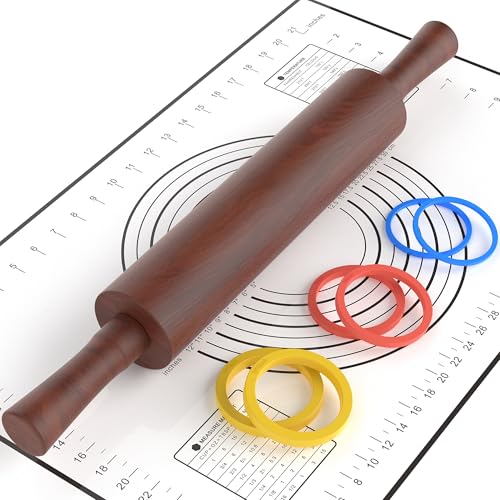 Rolling Pin with Handles (Brown)