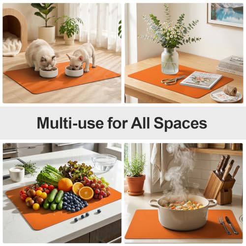 Coffee Mats for Coffee Bar Accessories (Orange / 24" x 16")