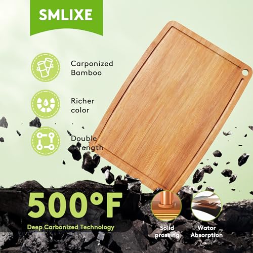Bamboo Cutting Boards for Kitchen [Set of 2] (Set of 2 (S+M))