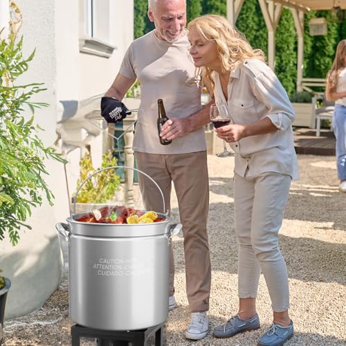 50QT Turkey Fryer Pot with Steamer Basket (50 Quarts)