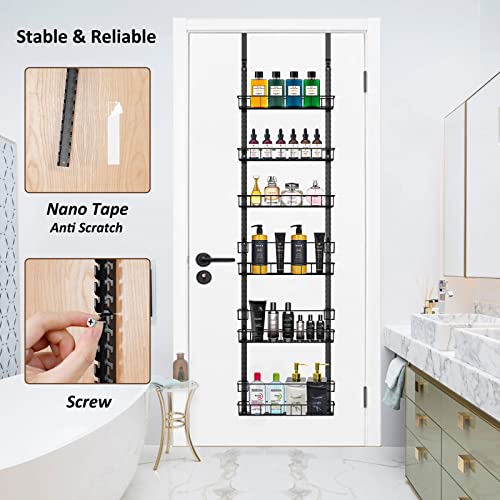 6 Tier Over Door Pantry Organizer (6 Tiers / Black)