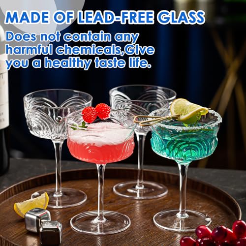 Art Deco Coupe Glasses Set of 4