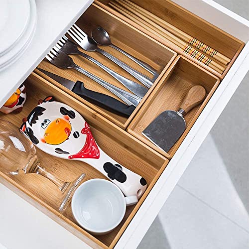 Bamboo Drawer Organizer (Bamboo / 12*3*2.6 inch)