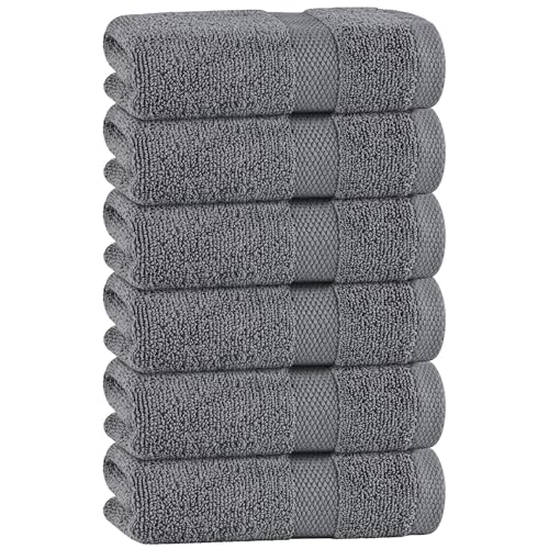 Wealuxe Gray Hand Towels 16x27 Inch (Gray / Hand Towels 6-Pack)