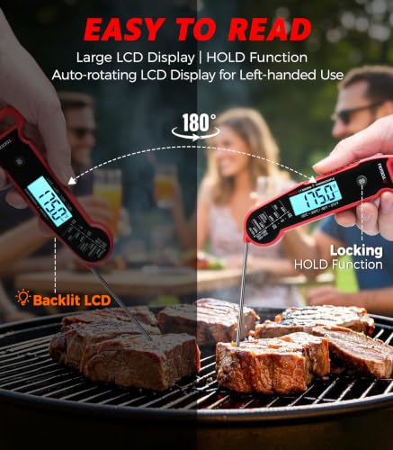 Professional Meat Thermometer Digital (Red)