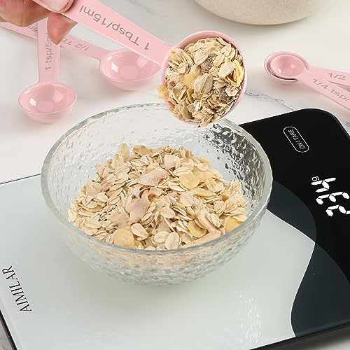 Stainless Steel Measuring Spoons Set of 5 (Pink)