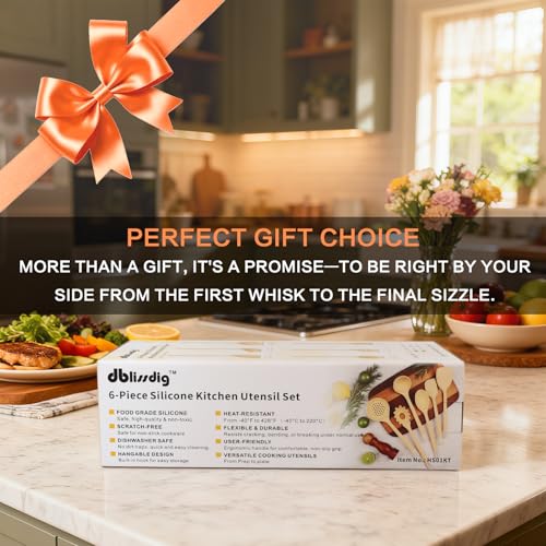 6 Piece Silicone Kitchen Cooking Utensils Set