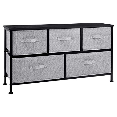 Extra Wide Fabric 5 (Black / Organizer Unit + Grey Drawers)