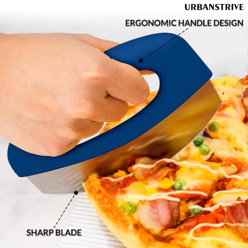 Pizza Cutter with Blade Cover Stainless Steel Upgrade Sharp Blade Dark Blue (Dark Blue)