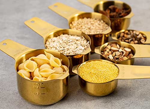 7-Piece 18/8 Stainless Steel Measuring Cups Set, Gold (7 Piece / Gold)