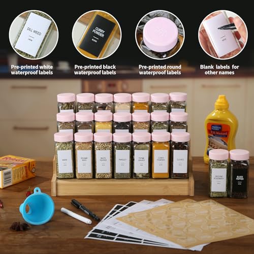 48 Glass Spice Jars with Labels