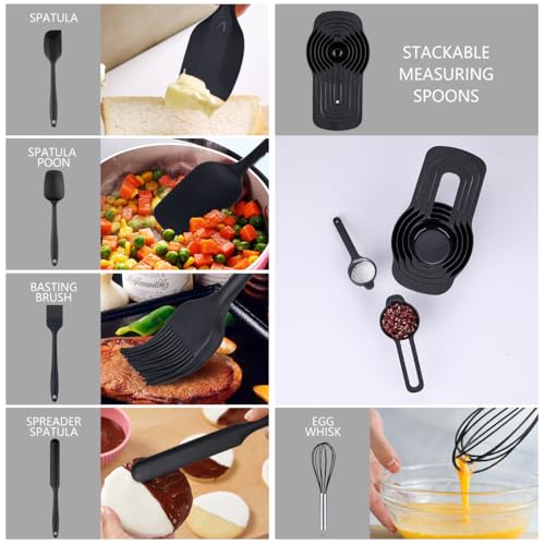 Mixing Bowls with Lids Set (Black)