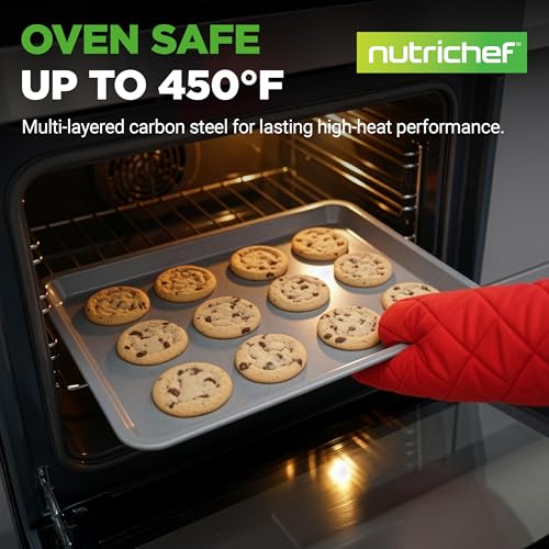 2 Piece Large & Medium Cookie Sheets for Baking (Gray / 2-Piece Set)