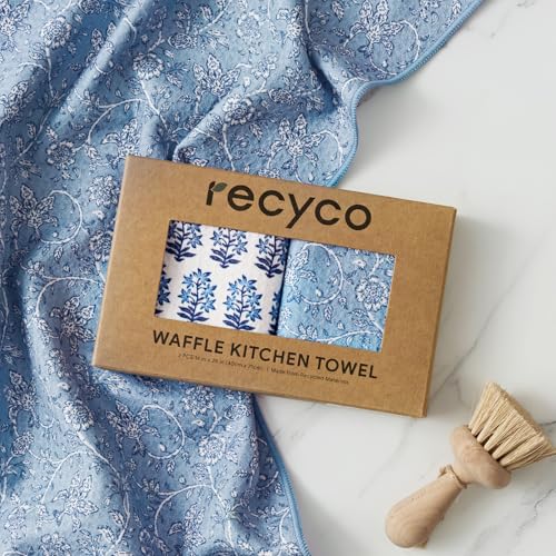 Waffle Kitchen Towel Set of 2 (Porcelain Blue)