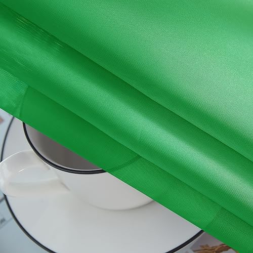 Solid Sheer Rod Pocket Curtain Voile Draperies 2 Panels White Beige Black Grey Coffee 52 Inch Width 72 Inch Long 1 Pair for Kitchen Bedroom Children Living Room Yard (Green / 52"W x 72"L (Pack of 2))
