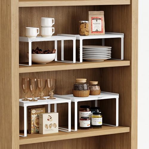 Counter Shelf Organizer Set of 4 (Medium / White-Marble)