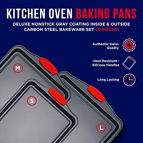 BAKKEN Kitchen Baking Pan Set (Blue Marble / 3 Piece Set)