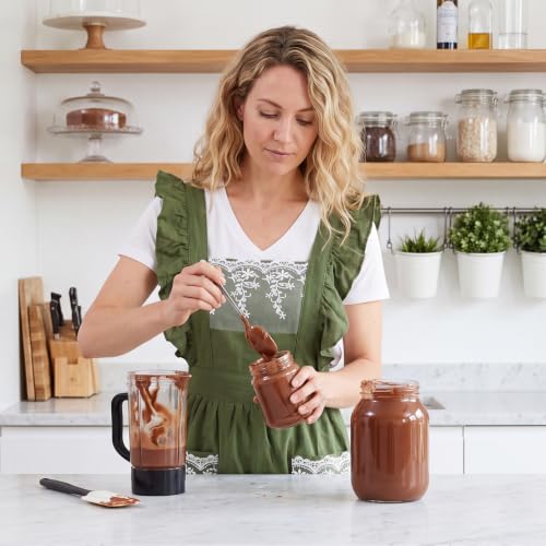 Vintage Aprons for Woman with Pockets Cute Lace Ruffle Adjustable Apron for Cooking Kitchen Baking Gardening (Army Green)