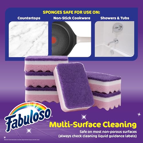 Scratch Free Kitchen Dish Sponges (Purple / 12 Count (Pack of 1))