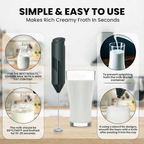 Milk Frother Handheld (Black)