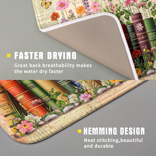 Colorful Books Kitchen Drying Mat (Book Shelf / 18" x 16")